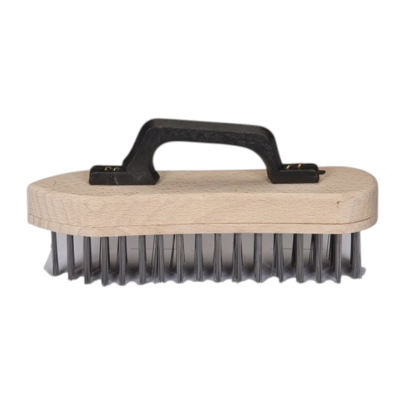 Ovale metalen borstel met handvat - 5 rijen